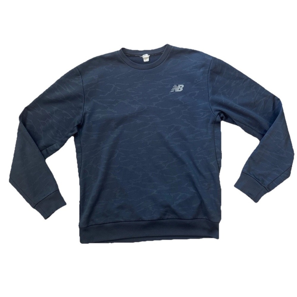New Balance Dry Uni Ssentials Mens Crew Sweat Sweater Navy Sz Lg